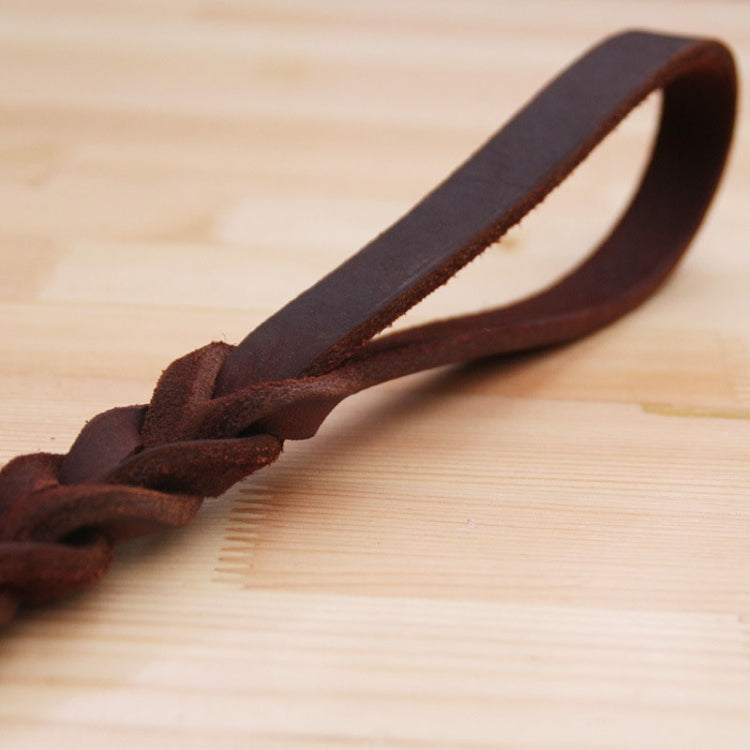 1.8x50cm Leather Pet Leash Short Pull Rope Dog Chain(Coffee) - Leashes & Chest Strap by PMC TechLife | Online Shopping South Africa | PMC TechLife | Buy Now Pay Later Mobicred
