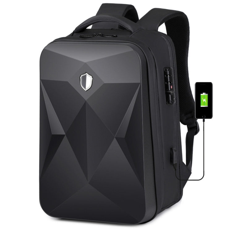 17 inch Password Lock Large Capacity Water-resistant Laptop Backpack with USB Port(Black) - Backpack by PMC Jewellery | Online Shopping South Africa | PMC Jewellery | Buy Now Pay Later Mobicred