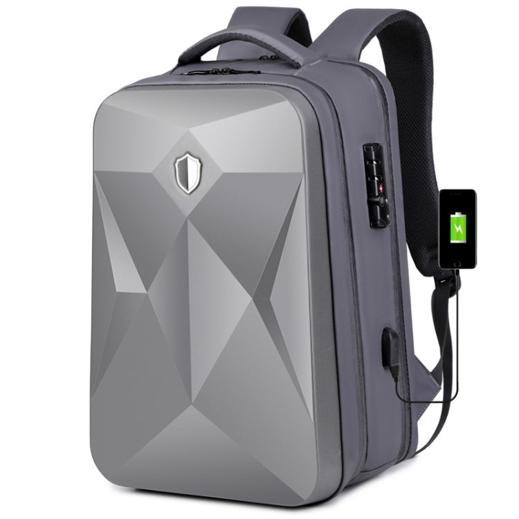 17 inch Password Lock Large Capacity Water-resistant Laptop Backpack with USB Port(Dark Gray) - free shipping - PMC Jewellery - Order now!