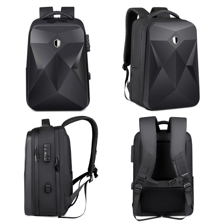 17 inch Password Lock Large Capacity Water-resistant Laptop Backpack with USB Port(Black) - Backpack by PMC Jewellery | Online Shopping South Africa | PMC Jewellery | Buy Now Pay Later Mobicred