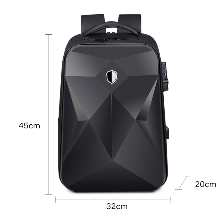 17 inch Password Lock Large Capacity Water-resistant Laptop Backpack with USB Port(Dark Gray) - free shipping - PMC Jewellery - Order now!