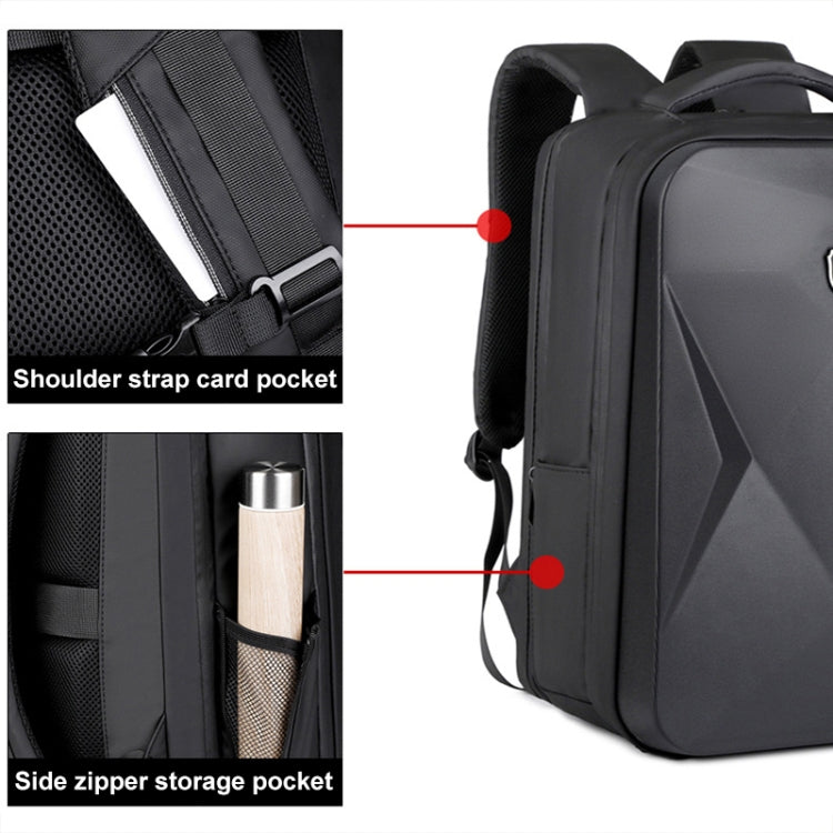 17 inch Password Lock Large Capacity Water-resistant Laptop Backpack with USB Port(Dark Gray) - free shipping - PMC Jewellery - Order now!
