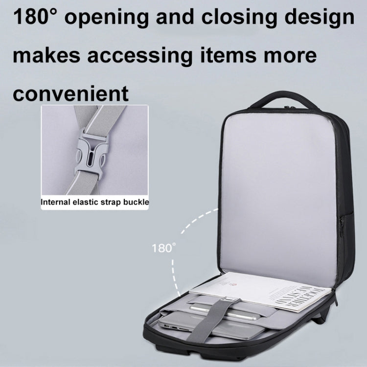 17 inch Password Lock Large Capacity Water-resistant Laptop Backpack with USB Port(Dark Gray) - free shipping - PMC Jewellery - Order now!