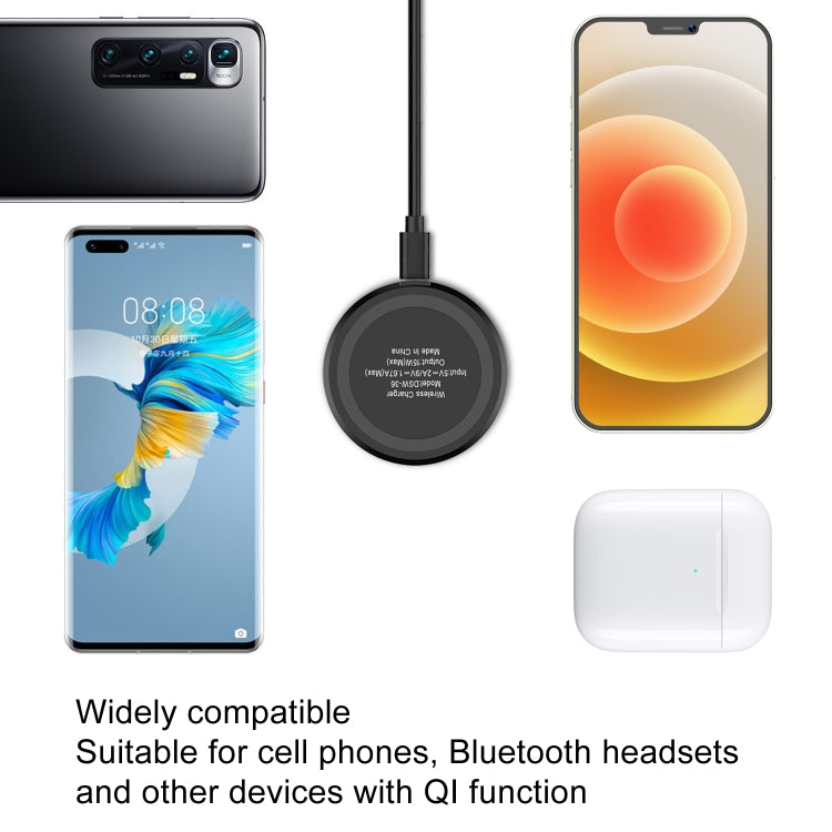 DSW-36B Mobile Phone Wireless Charger Mini 15W Fast Charging Type-C Round QI - free shipping - PMC Jewellery - Order now!
