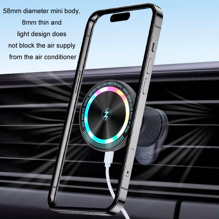 Magsafe 15W Magnetic Colorful Light Wireless Charging Mobile Phone Holder, Color: A9 Adhesive Dark Gray - Wireless Charger Holders by PMC Jewellery | Online Shopping South Africa | PMC Jewellery | Buy Now Pay Later Mobicred