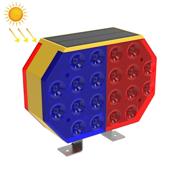 C1A Solar Powered Double Sided LED Barricade Light Traffic Signal Red And Blue Strobe Road Warning Lights - Warning Lights by PMC Jewellery | Online Shopping South Africa | PMC Jewellery | Buy Now Pay Later Mobicred