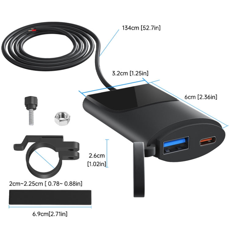 Fast Charging Dual-USB QC3.0 Motorcycle Cell Phone Charger - Battery Charger by PMC Jewellery | Online Shopping South Africa | PMC Jewellery | Buy Now Pay Later Mobicred