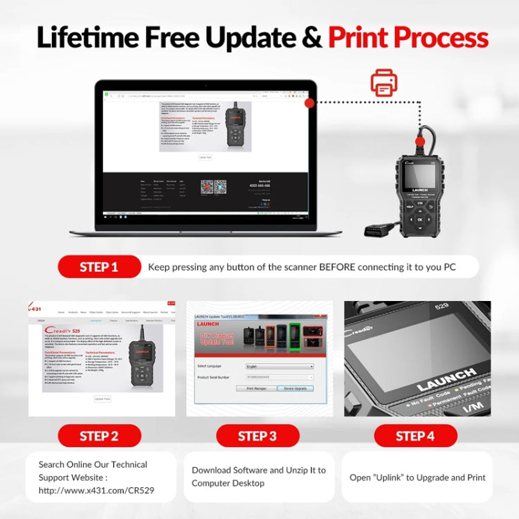 Launch Creader CR529 OBD2 Car Engine Fault Tester Code Scanner(Black) - Code Readers & Scan Tools by Launch | Online Shopping South Africa | PMC Jewellery | Buy Now Pay Later Mobicred