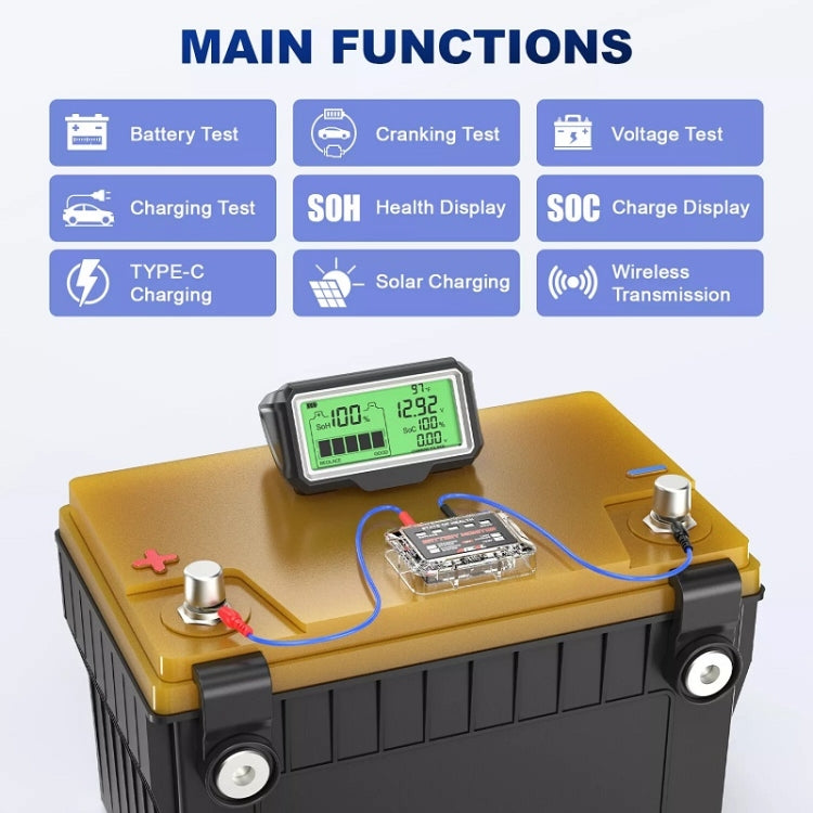 ANCEL 12V LED Car Battery Tester SOH/SOC Rechargeable Battery Analysis Tool - Electronic Test by Ancel | Online Shopping South Africa | PMC Jewellery | Buy Now Pay Later Mobicred