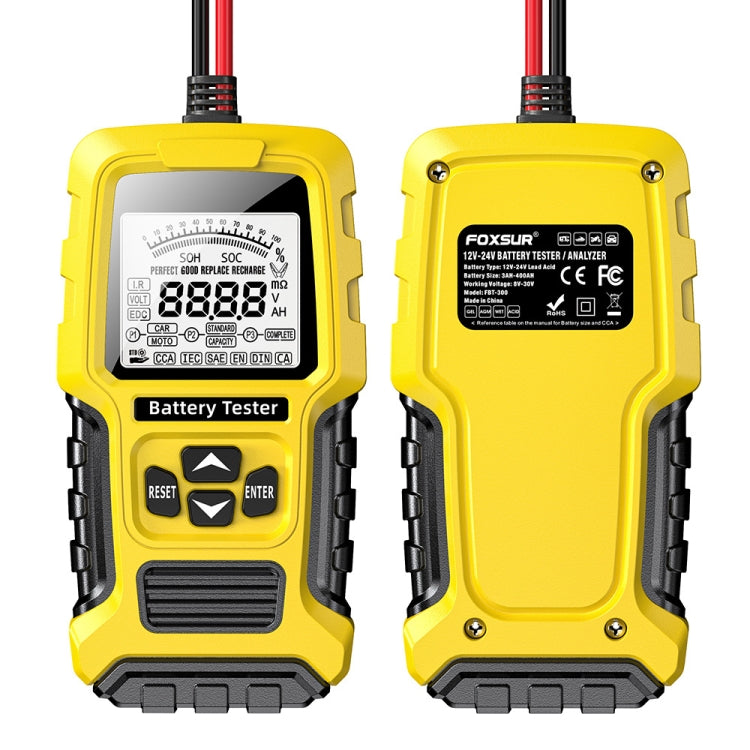 FOXSUR 12V/24V Automotive Lead-acid Battery Internal Resistance Rapid Analyzer(Yellow) - Electronic Test by FOXSUR | Online Shopping South Africa | PMC Jewellery | Buy Now Pay Later Mobicred