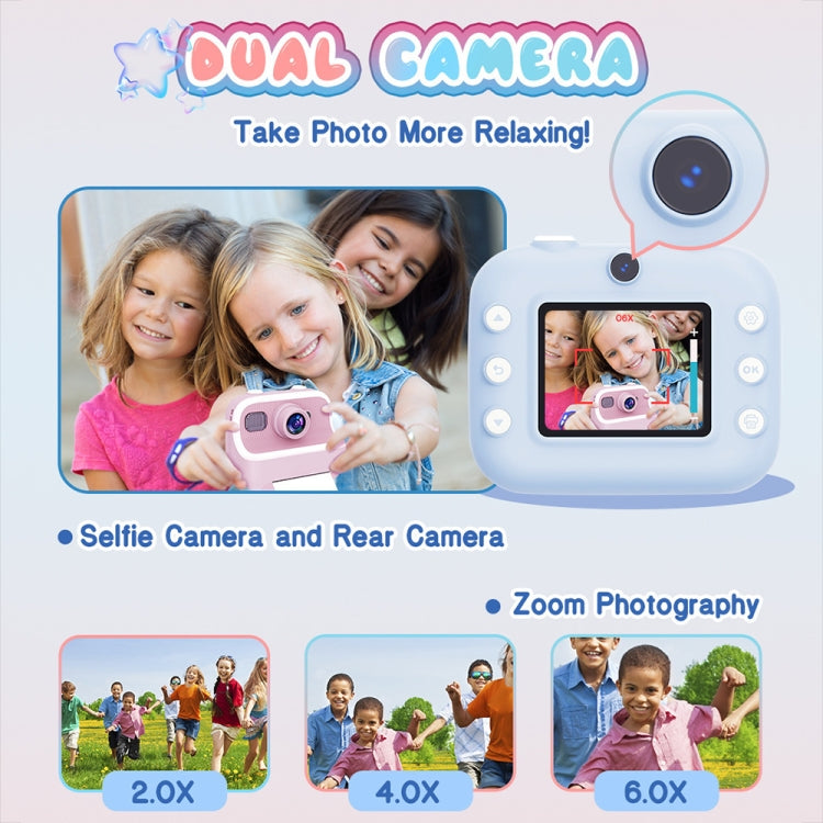 M8 2.4-Inch 1080P HD 2400W Pixel Dual-Camera Children Thermal Printing Camera, Color: Purple - Children Cameras by PMC Jewellery | Online Shopping South Africa | PMC Jewellery | Buy Now Pay Later Mobicred