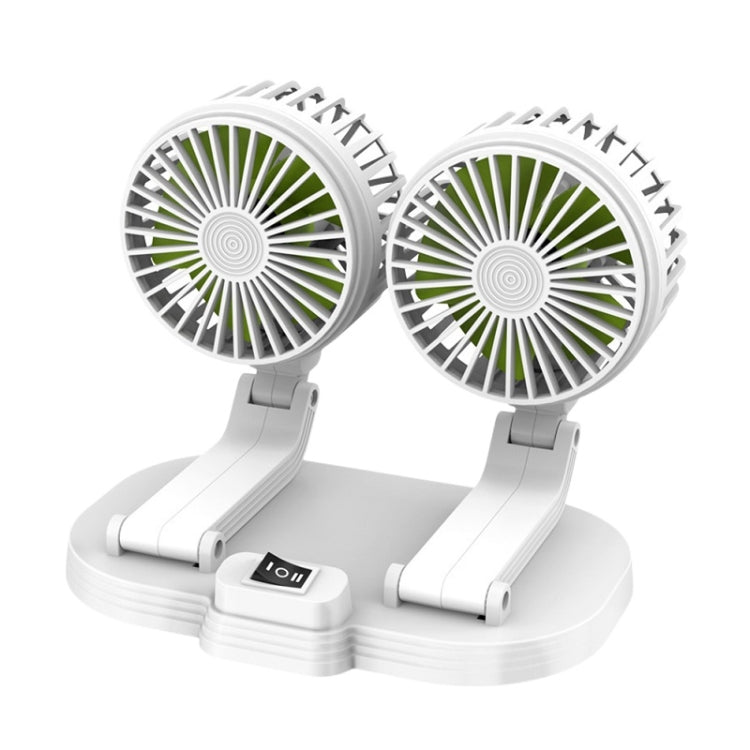 5V USB Port Car Dual-head Fan Circulation Fan(White) - Heating & Fans by PMC Jewellery | Online Shopping South Africa | PMC Jewellery | Buy Now Pay Later Mobicred