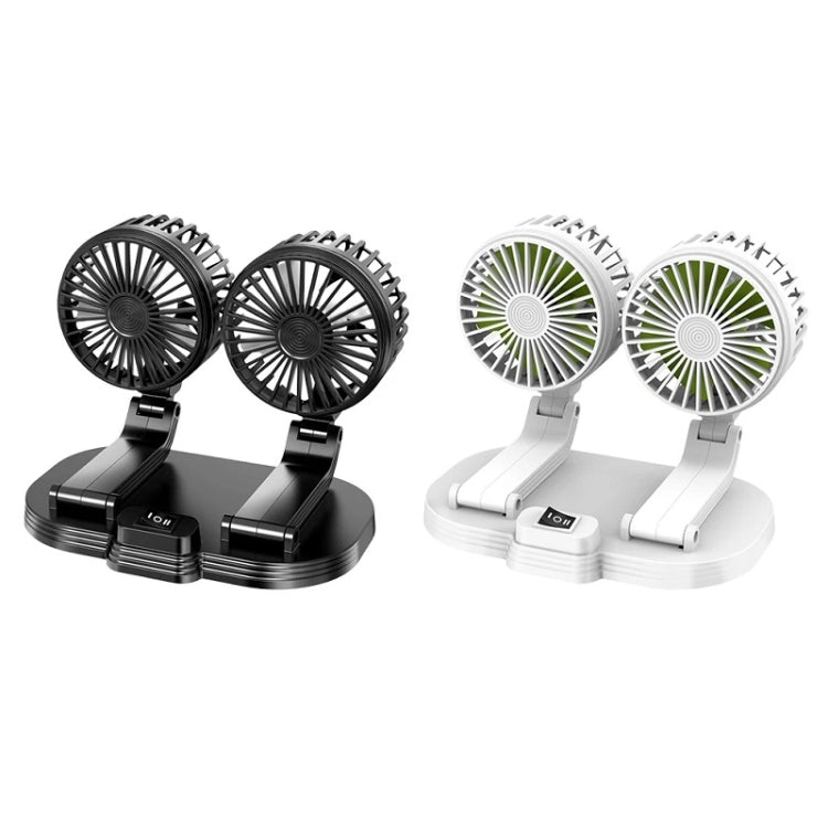 5V USB Port Car Dual-head Fan Circulation Fan(Black) - Heating & Fans by PMC Jewellery | Online Shopping South Africa | PMC Jewellery | Buy Now Pay Later Mobicred