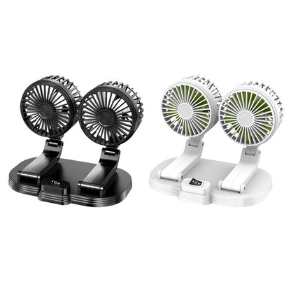 5V USB Port Car Dual-head Fan Circulation Fan(Black) - Heating & Fans by PMC Jewellery | Online Shopping South Africa | PMC Jewellery | Buy Now Pay Later Mobicred