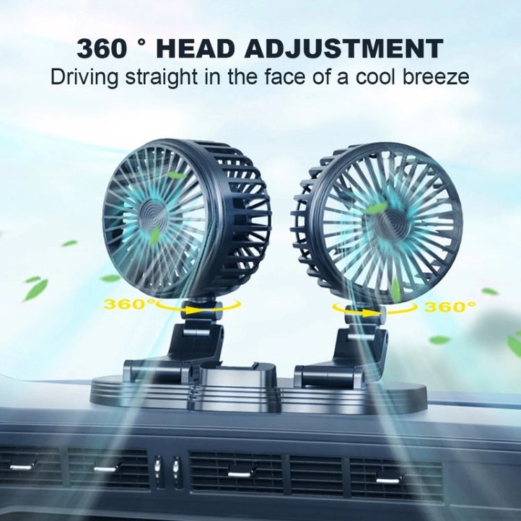 5V USB Port Car Dual-head Fan Circulation Fan(Black) - Heating & Fans by PMC TechLife | Online Shopping South Africa | PMC TechLife | Buy Now Pay Later Mobicred
