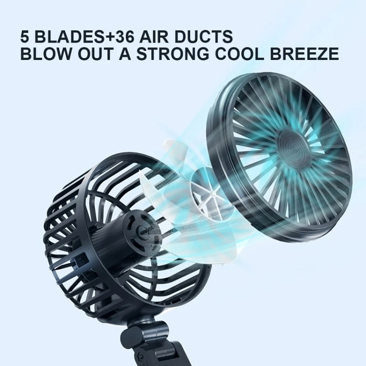 5V USB Port Car Dual-head Fan Circulation Fan(Black) - Heating & Fans by PMC Jewellery | Online Shopping South Africa | PMC Jewellery | Buy Now Pay Later Mobicred