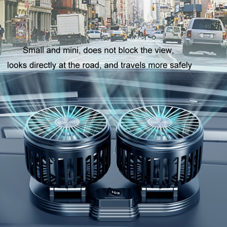 5V USB Port Car Dual-head Fan Circulation Fan(Black) - Heating & Fans by PMC TechLife | Online Shopping South Africa | PMC TechLife | Buy Now Pay Later Mobicred