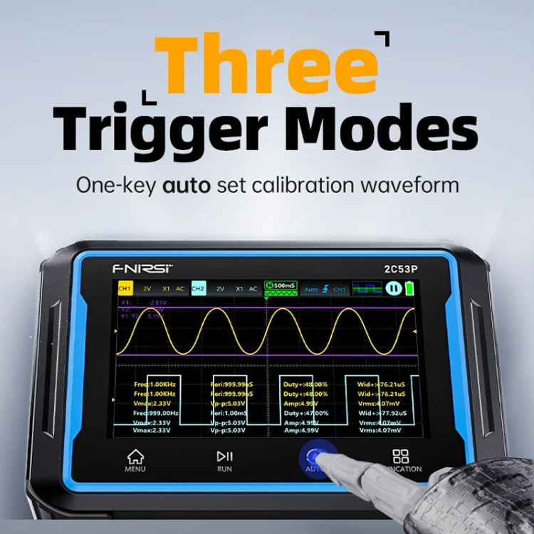 FNIRSI 2C53P Dual Channel Flat Panel Digital Oscilloscope Multimeter Signal Generator 3 In 1(Black) - free shipping - PMC TechLife - Order now!