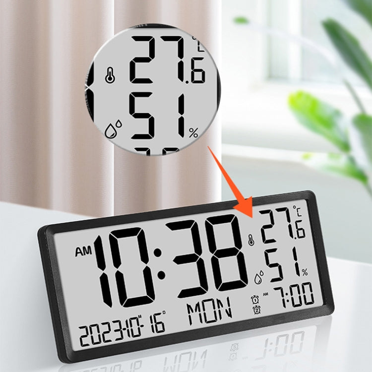 LCD Multifunctional Living Room Wall Clock Electronic Clock With Date/Temperature/Humidity Display(Black) - Wall Clock by PMc TechLife | Online Shopping South Africa | PMc TechLife | Buy Now Pay Later Mobicred