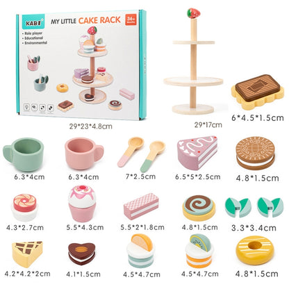 KABI Children Simulation Wooden Pretend Play Toy Kindergarten Parent-Child Interactive Toy, Style: Multi-layer Dessert Rack - Pretend Play Toys by KABI | Online Shopping South Africa | PMC Jewellery | Buy Now Pay Later Mobicred