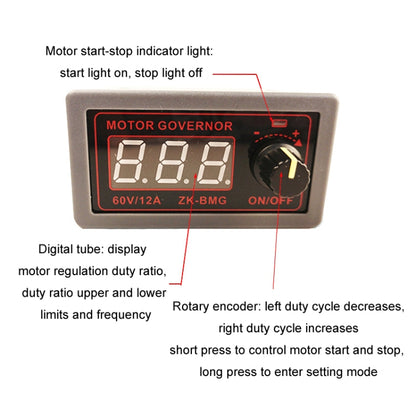 9-60V/12A/500W PWM Motor Fan DC Motor Speed Controller(With Shell) - Other Accessories by PMC Jewellery | Online Shopping South Africa | PMC Jewellery | Buy Now Pay Later Mobicred