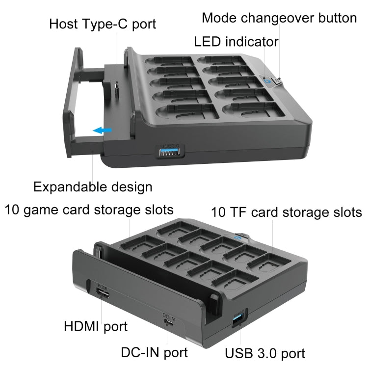 For Switch / Switch OLED Iplay NG-SW279 Cast Screen Charger Video Conversion Dock With Storage(Black) - free shipping - PMC Jewellery - Order now!