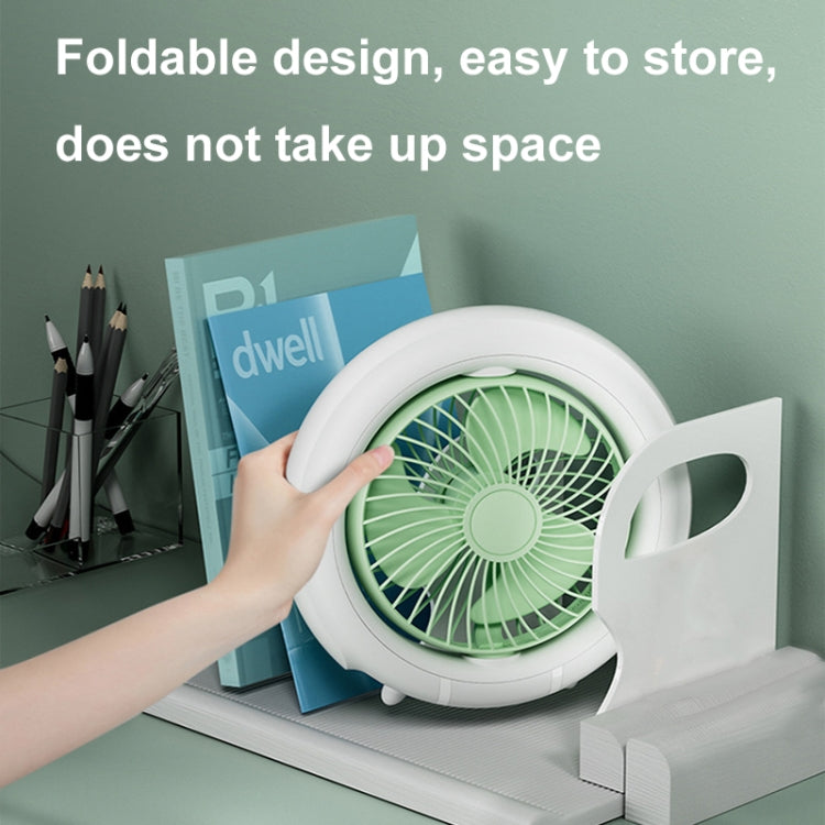 Night Light Desktop Folding Fan Outdoor Camping Hanging Mini Fan, Color: Orange Upgraded - Electric Fans by PMC TechLife | Online Shopping South Africa | PMC TechLife | Buy Now Pay Later Mobicred