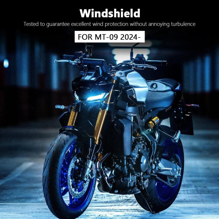 For Yamaha MT-09 SP 2024- Front Windshield(Transparent Gray) - Ornamental Parts by PMC TechLife | Online Shopping South Africa | PMC TechLife | Buy Now Pay Later Mobicred