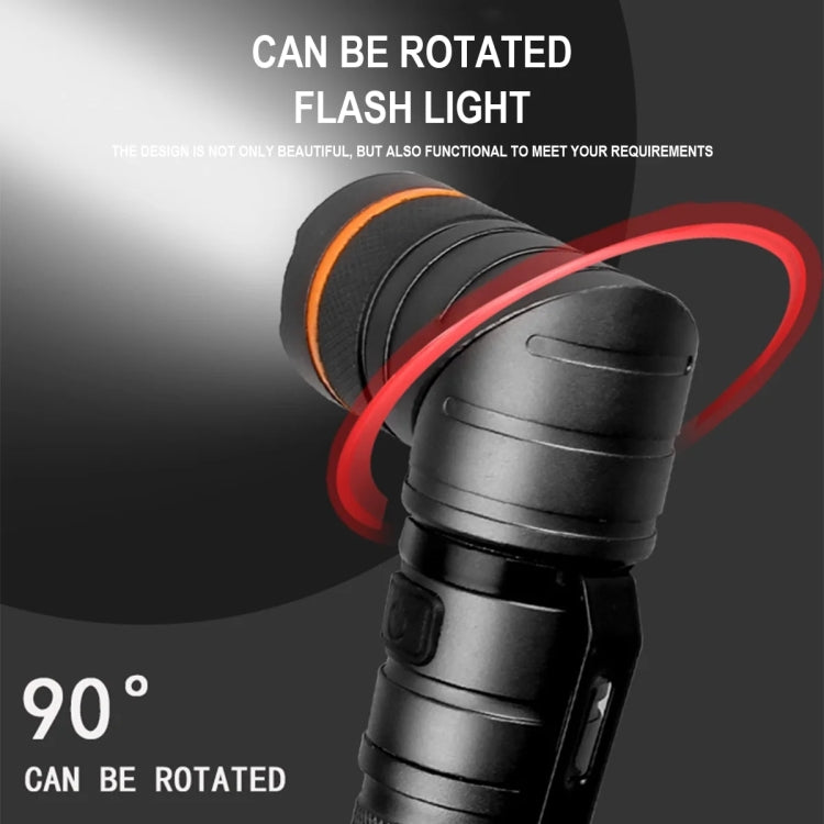 90 Degree Foldable Flashlight White / Red / Green Lights Waterproof Magnetic Torch Built In 18650 Lithium Battery - LED Flashlight by PMc TechLife | Online Shopping South Africa | PMc TechLife | Buy Now Pay Later Mobicred