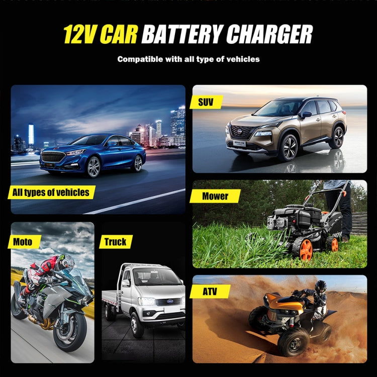 FOXSUR Cars Motorcycles 12V Lithium Cattery Charger With Battery Detection(EU Plug) - Battery Charger by FOXSUR | Online Shopping South Africa | PMC TechLife | Buy Now Pay Later Mobicred