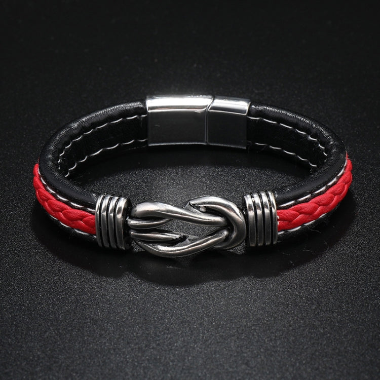 Simple Alloy Magnetic Clasp Leather Bracelet Personalized Braided Bracelet, Style: Black 22.5cm - Bracelets by PMC Jewellery | Online Shopping South Africa | PMC Jewellery | Buy Now Pay Later Mobicred