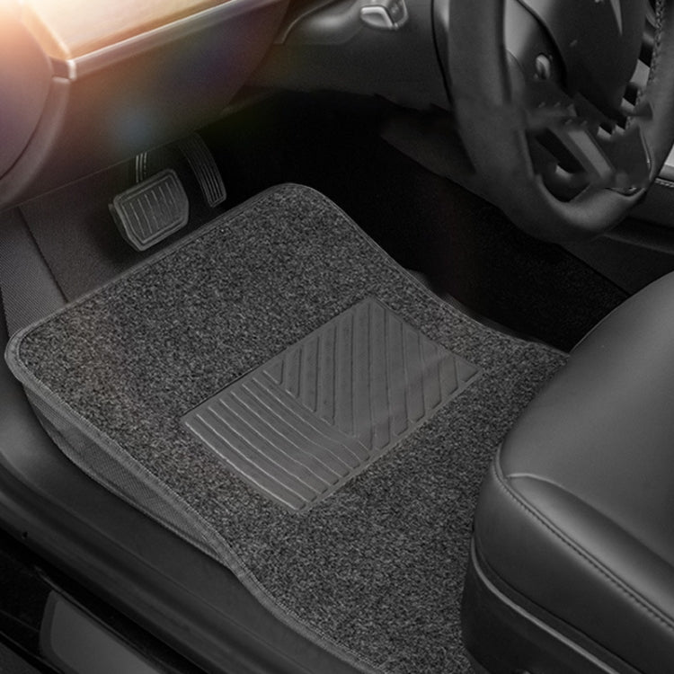 4pcs /Set Universal Car Foot Mats PVC Flocking Pads(Black) - Floor Mats by PMC TechLife | Online Shopping South Africa | PMC TechLife | Buy Now Pay Later Mobicred