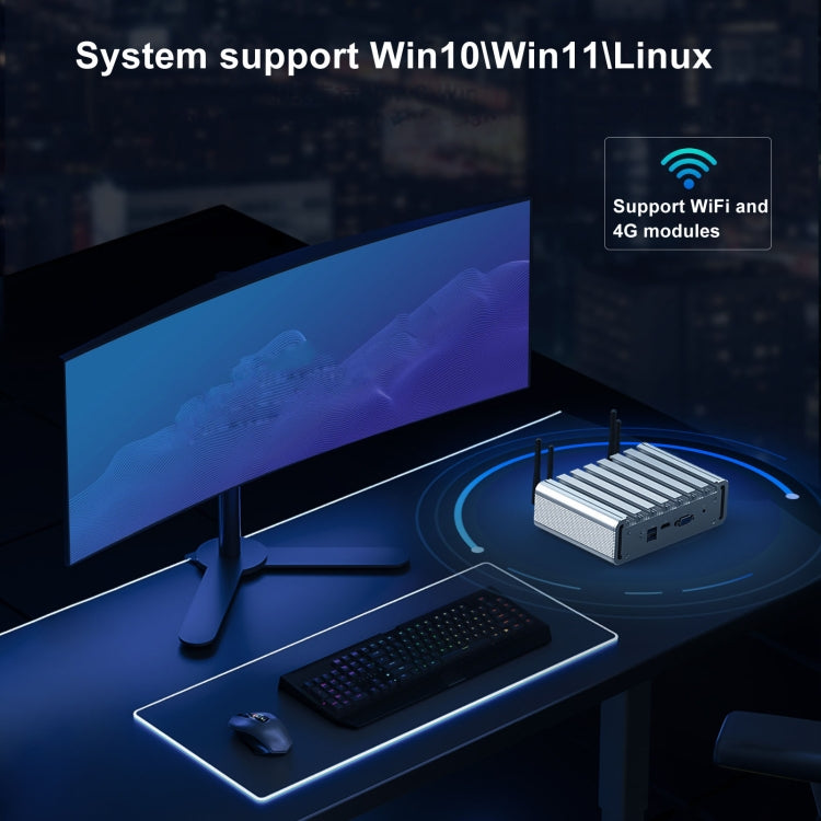 HYSTOU P09B-J4125-4L 8GB DDR4+128GB SSD Industrial Computer Soft Route From 2.5G Multi -Network HTPC Server Mini Console(With US Adapter) - free shipping - PMc TechLife - Order now!