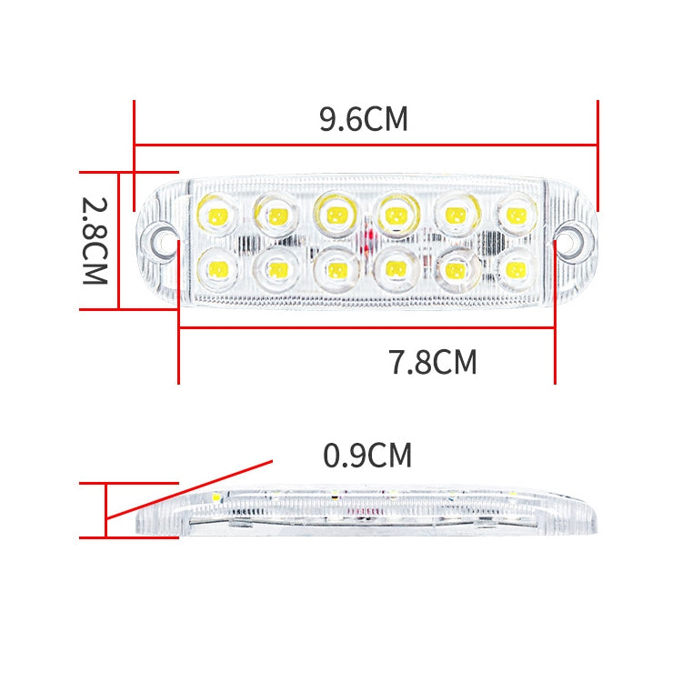 6pcs 12-Bead LED Flashing Warning Lights Motorcycle RV Signal Lights(Yellow Light) - Clearance Lights by PMC TechLife | Online Shopping South Africa | PMC TechLife | Buy Now Pay Later Mobicred