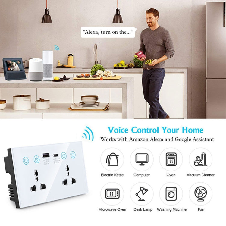 Graffiti Smart Socket With Switch USB+Type-C Dual Port Remote Control Socket, UK Plug, Style: ZigBee White - Smart Socket by PMC Jewellery | Online Shopping South Africa | PMC Jewellery | Buy Now Pay Later Mobicred