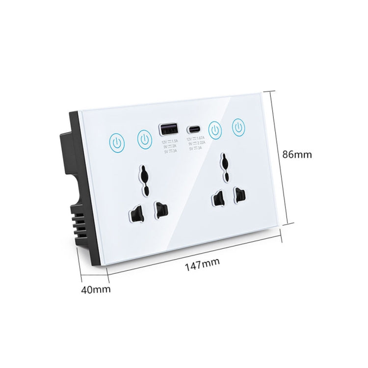 Graffiti Smart Socket With Switch USB+Type-C Dual Port Remote Control Socket, UK Plug, Style: ZigBee White - Smart Socket by PMC TechLife | Online Shopping South Africa | PMC TechLife | Buy Now Pay Later Mobicred