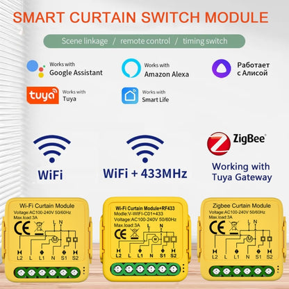 WiFi Graffiti Curtain Switch On / Off Module - Smart Switch by PMC Jewellery | Online Shopping South Africa | PMC Jewellery | Buy Now Pay Later Mobicred