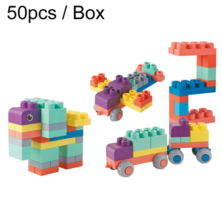 50pcs / Box Baby Chewable Soft Building Blocks Children Large Particle Puzzle Soft Rubber Toys - Building Blocks by PMC Jewellery | Online Shopping South Africa | PMC Jewellery | Buy Now Pay Later Mobicred