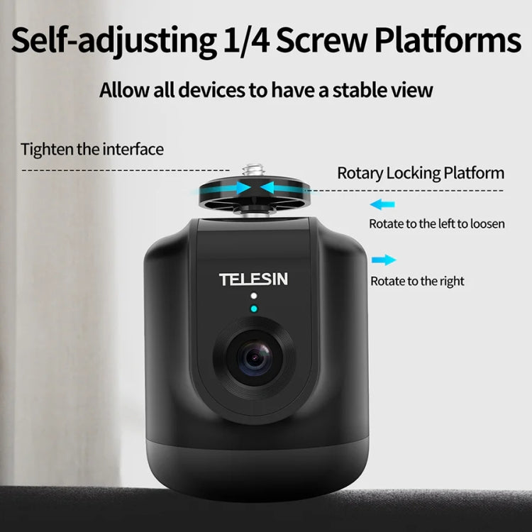 TELESIN TE-GPYT-001 360 Degree Intelligent Follow Gimbal Tracking Camera AI Face Recognition(Black) - Handheld Gimbals by TELESIN | Online Shopping South Africa | PMC Jewellery | Buy Now Pay Later Mobicred