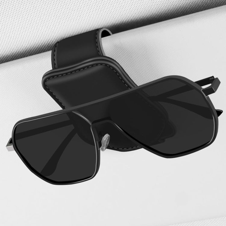 Car Eyeglasses Clip Car Leather Magnetic Closure Sunglasses Storage Bag(Grey) - Sunglasses & Glasses Clips by PMC TechLife | Online Shopping South Africa | PMC TechLife | Buy Now Pay Later Mobicred