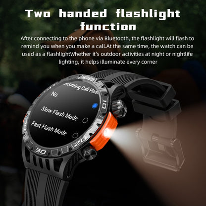 LOKMAT ZEUS6 PRO 1.46-Inch IP68 Waterproof SOS Flashlight Bluetooth Smart Watch(Brick Red) - Smart Watches by LOKMAT | Online Shopping South Africa | PMC Jewellery | Buy Now Pay Later Mobicred