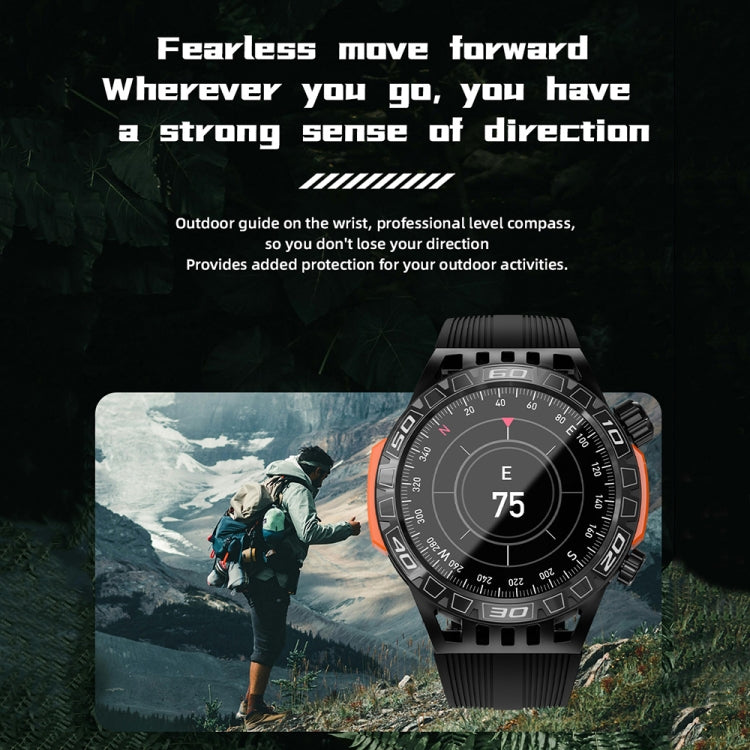 LOKMAT ZEUS6 PRO 1.46-Inch IP68 Waterproof SOS Flashlight Bluetooth Smart Watch(Brick Red) - free shipping - PMC TechLife - Order now!