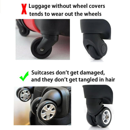 8pcs /Set Luggage Wheel Silicone Protective Cover Swivel Chair Wheel Sound Reducing Cover, Size: Large 5-7cm Wheels(4 Generation Black) - Accessories by PMC Jewellery | Online Shopping South Africa | PMC Jewellery | Buy Now Pay Later Mobicred