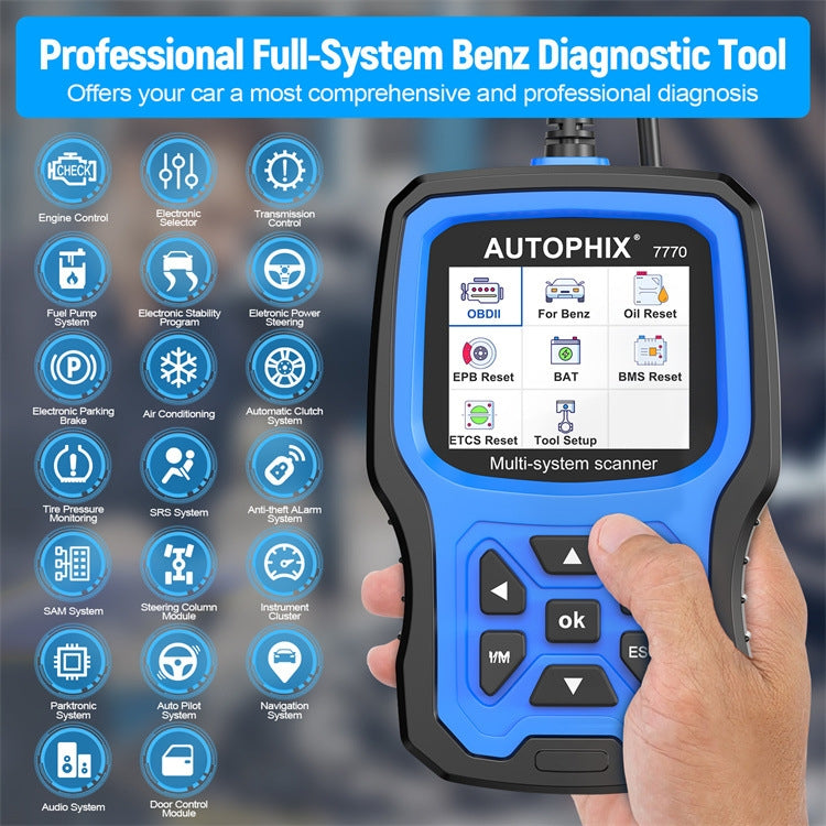 AUTOPHIX 7770 For Mercedes Benz Car Full System OBDII Diagnostic Tool Maintenance Tester - Code Readers & Scan Tools by AUTOPHIX | Online Shopping South Africa | PMC Jewellery | Buy Now Pay Later Mobicred