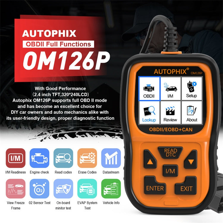 AUTOPHIX OM126P OBD2 Automotive Scanner Car Engine Diagnosis Tool - Code Readers & Scan Tools by AUTOPHIX | Online Shopping South Africa | PMC Jewellery | Buy Now Pay Later Mobicred