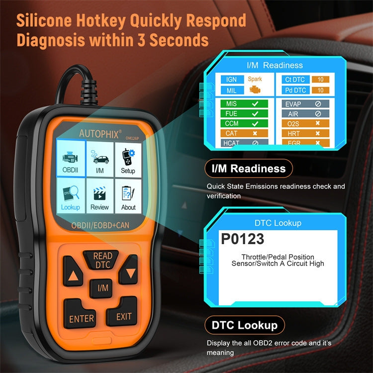 AUTOPHIX OM126P OBD2 Automotive Scanner Car Engine Diagnosis Tool - Code Readers & Scan Tools by AUTOPHIX | Online Shopping South Africa | PMC Jewellery | Buy Now Pay Later Mobicred