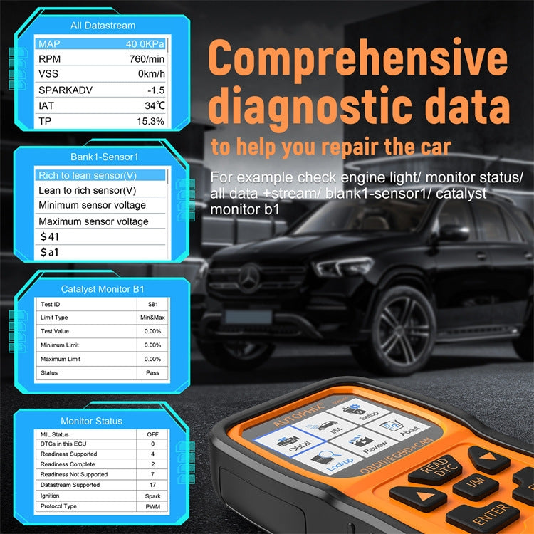 AUTOPHIX OM126P OBD2 Automotive Scanner Car Engine Diagnosis Tool - Code Readers & Scan Tools by AUTOPHIX | Online Shopping South Africa | PMC Jewellery | Buy Now Pay Later Mobicred