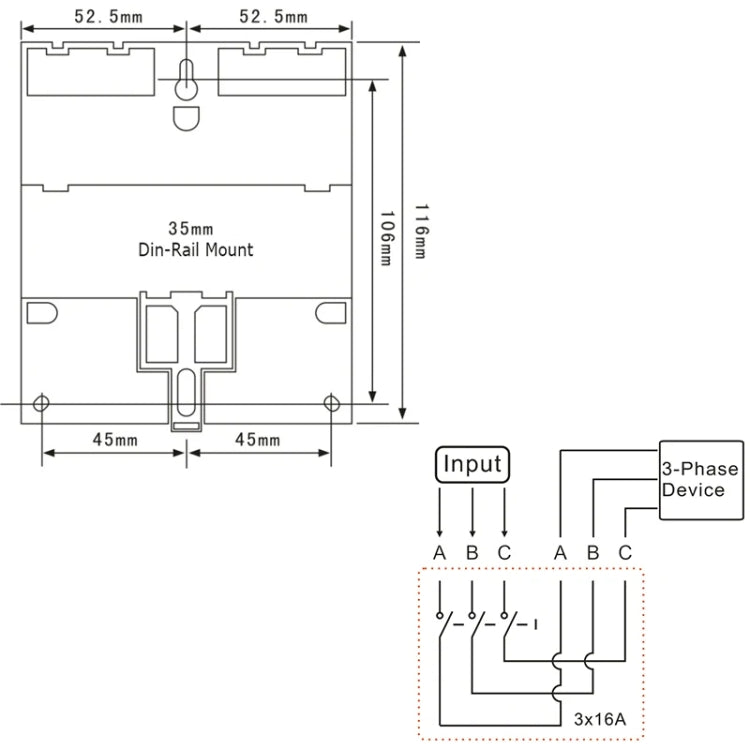 SINOTIMER TM613 380V 16A Three-Phase Programmable Time Switch With Backlight - Switch by SINOTIMER | Online Shopping South Africa | PMC Jewellery | Buy Now Pay Later Mobicred