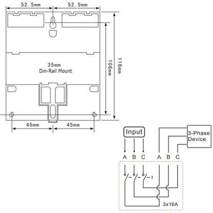 SINOTIMER TM613 380V 16A Three-Phase Programmable Time Switch With Backlight - Switch by SINOTIMER | Online Shopping South Africa | PMC Jewellery | Buy Now Pay Later Mobicred