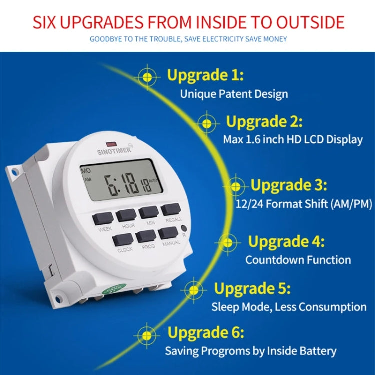 SINOTIMER TM618N-3 24V 7 Days Weekly Programmable Digital Electronic Timer Switch - Switch by SINOTIMER | Online Shopping South Africa | PMC Jewellery | Buy Now Pay Later Mobicred